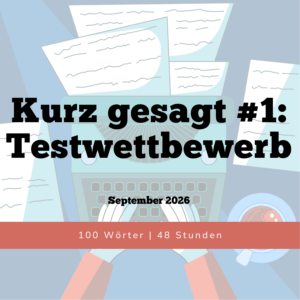 Kurz gesagt #1 - September 2026